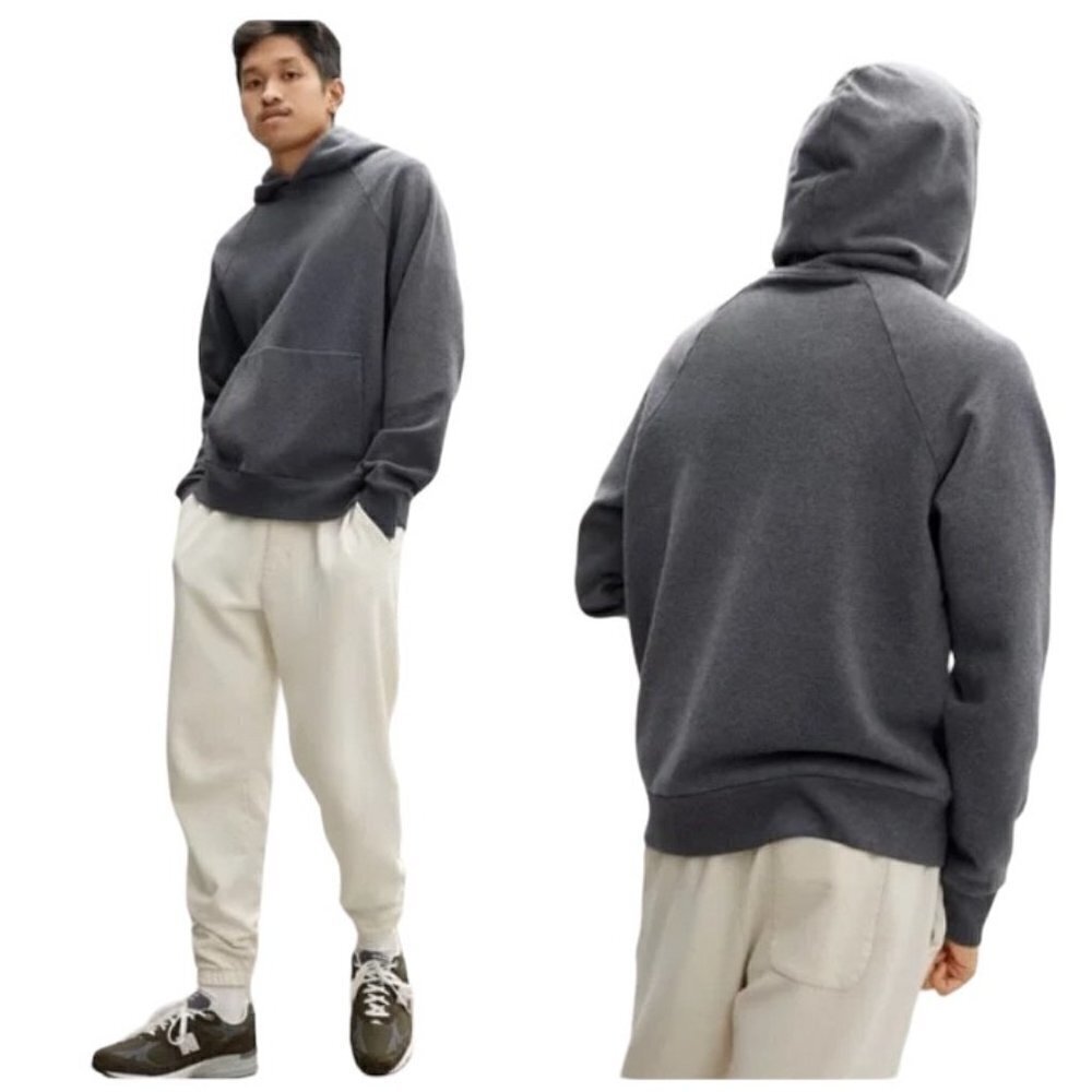 Everlane The Track Hoodie Organic Cotton Dark Heather‎ Gray Men's Small NWT 7034